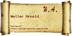 Weller Arnold névjegykártya